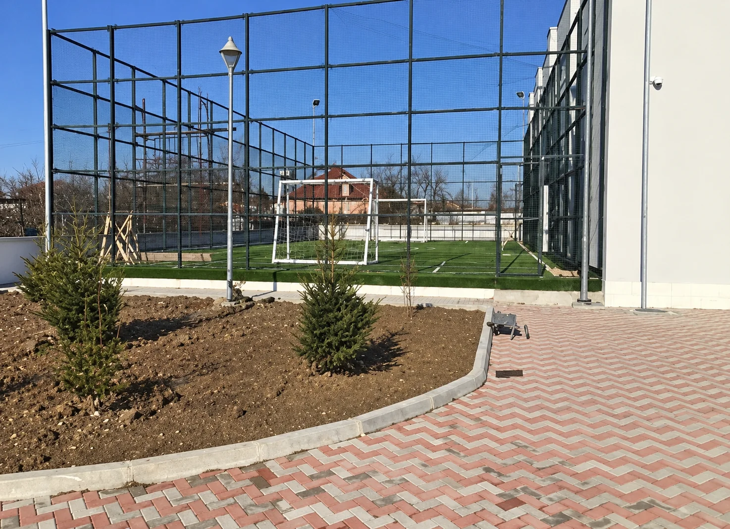 Sports field beside Gjergj Kastrioti High School