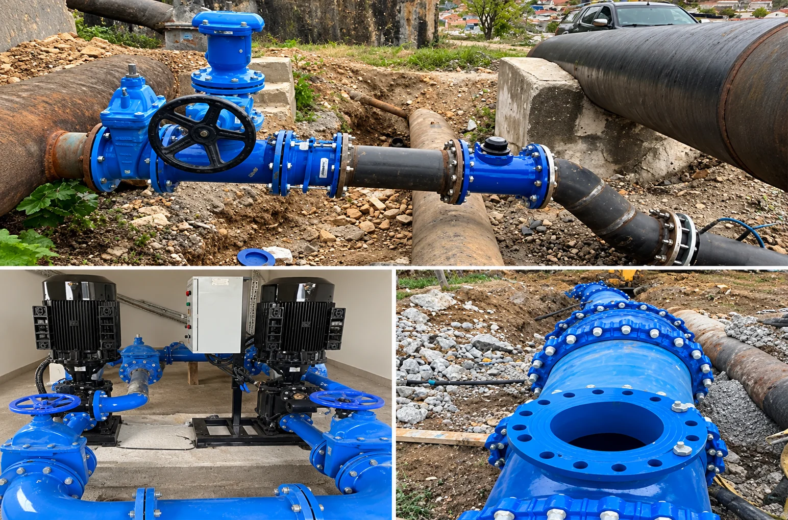 Pipes and equipment in the water-supply network